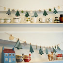 Axyaa Forest Garland Birthday Banner: White & Green Party Decor with Christmas Trees