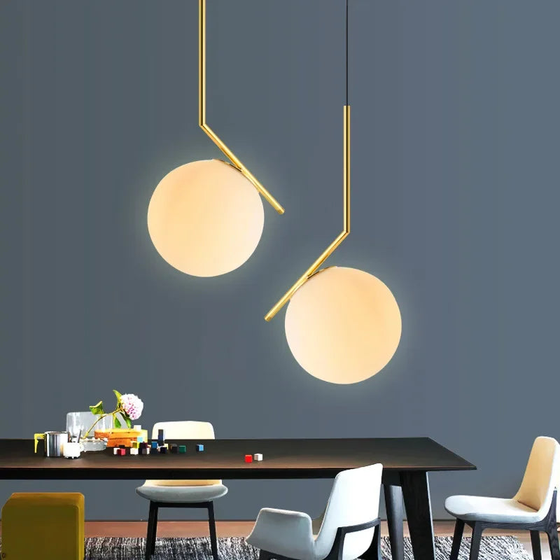 Axyaa Metal Pendant Lights Glass Ball Nordic Decor Hanging Lamp