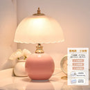 Axyaa Ceramic Glass Mushroom Table Lamps LED Bedroom Study Desk Lights