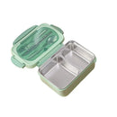 Axyaa 3-Compartment Lunch Box with Utensils, Leak-Proof & Durable Plastic Containers