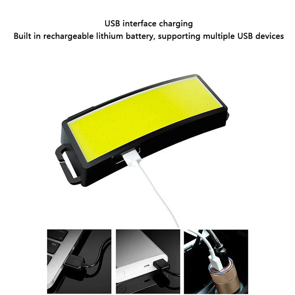 Axya High Lumens COB LED Headlamp with Wide Beam and USB Rechargeable Feature