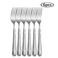Axyaa Stainless Steel Western Tableware Set with 6Pcs Steak Knife, Fork, Spoon