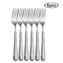Axyaa Stainless Steel Western Tableware Set with 6Pcs Steak Knife, Fork, Spoon