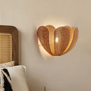 Axyaa Modern Rattan Wabi Sabi Wall Scones: Nordic Minimalist Bedside Lamp