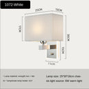 Axyaa Fabric Square Wall Lamp: LED Bedroom Retro Light for Home Hallway Dcor