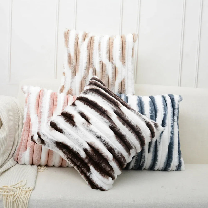 Luxury Coffee Plush Pillow Cover for Living Room Sofa Decor by Axyaa.