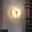 Axyaa Alabaster Round LED Wall Lamp for Living Room Bedroom Aisle Indoor Decor