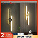 Axyaa LED Copper Line Pipe Wall Sconce with Acrylic Lampshade for Bedroom and Living Room