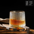 Axyaa Rotatable Whiskey Glass with Wooden Base - Bar Drinking Novelty Cup
