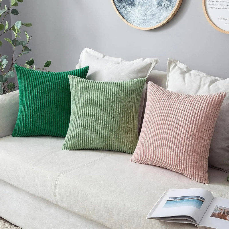 Axyaa Soft Corduroy Throw Pillow Covers for Modern Farmhouse Decor