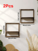 Rustic Wood Floating Wall Shelves by Axyaa for Bedroom, Kitchen, Bathroom