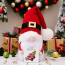 Axyaa Knitted Hat Doll with Fur Ball Ornament Doll for Christmas Decor