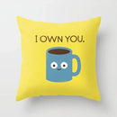 Axyaa Coffee Print Polyester Throw Pillow Case for Home Sofa Chair Decor