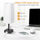 Axyaa Touch Control Table Lamp with USB Charging Ports