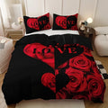 Axyaa Floral Alphabet Design Bedding Set: 1 Duvet Cover, 2 Pillowcases