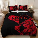 Axyaa Floral Alphabet Design Bedding Set: 1 Duvet Cover, 2 Pillowcases