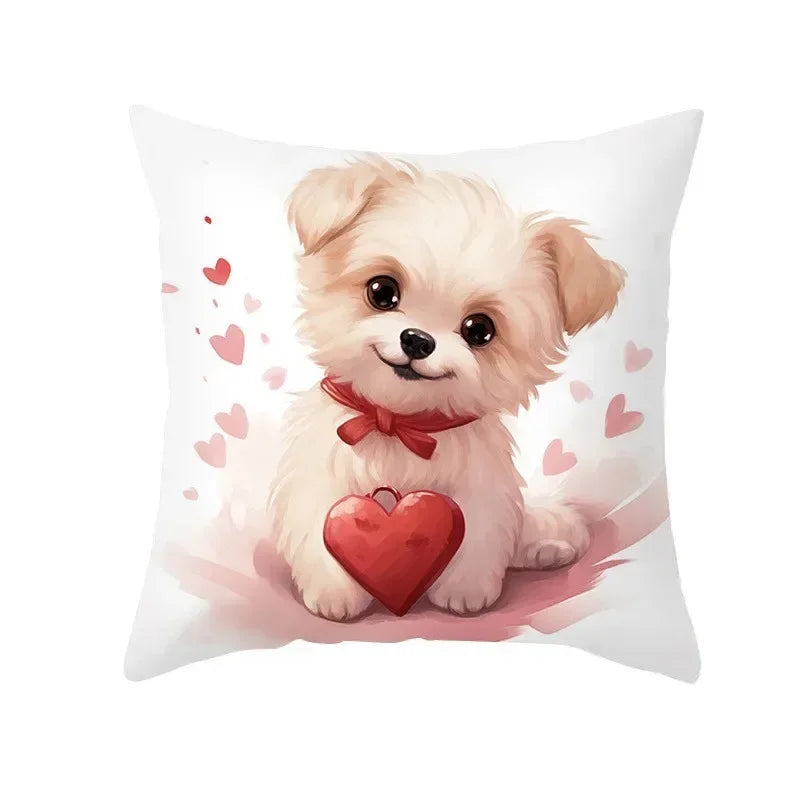 Cute Pet Dog Print Cushion Cover for Sofa by Axyaa