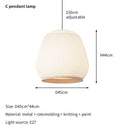 Axyaa White Woven Pendant Light: Modern Minimalist Lighting for Restaurant, Tea Room, Living Room