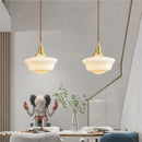 Axyaa Milky White Glass LED Pendant Chandelier