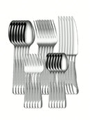 Axyaa Stainless Steel Silver High-End Star Diamond 30pc Tableware Set for Luxury Dining