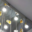 Axyaa Stone Chandelier: Modern Luxury LED Crystal Pendant Lights for Living Room