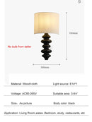 Axyaa Retro Solid Wood Wall Lamp for Living Room Study Bedroom Corridor Lighting