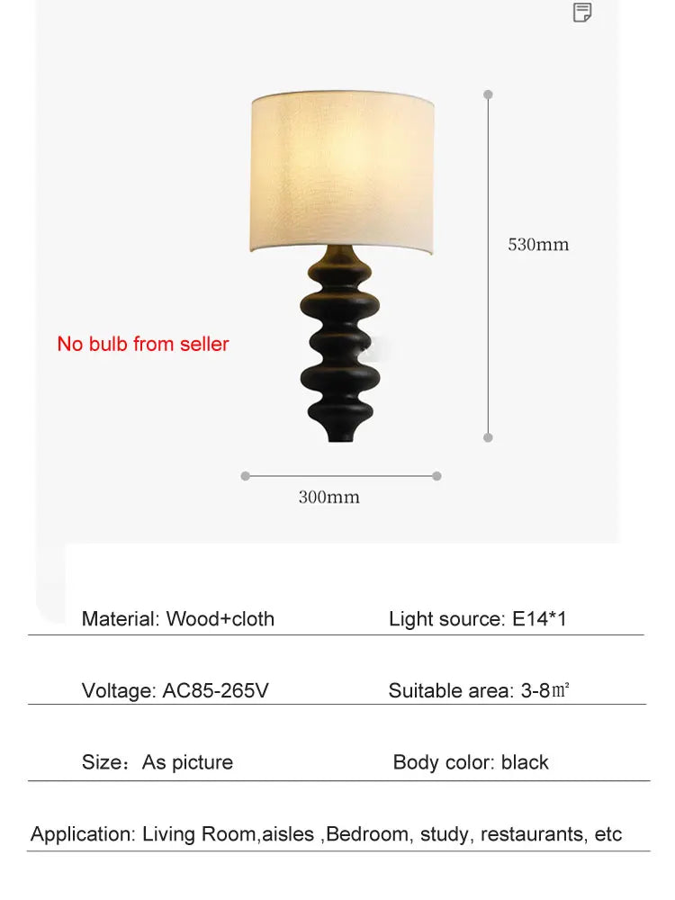 Axyaa Retro Solid Wood Wall Lamp for Living Room Study Bedroom Corridor Lighting