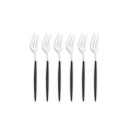 Axyaa Stainless Steel Tea Forks Set, Black Gold Mirror Cutlery Tableware