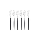 Axyaa Stainless Steel Tea Forks Set, Black Gold Mirror Cutlery Tableware