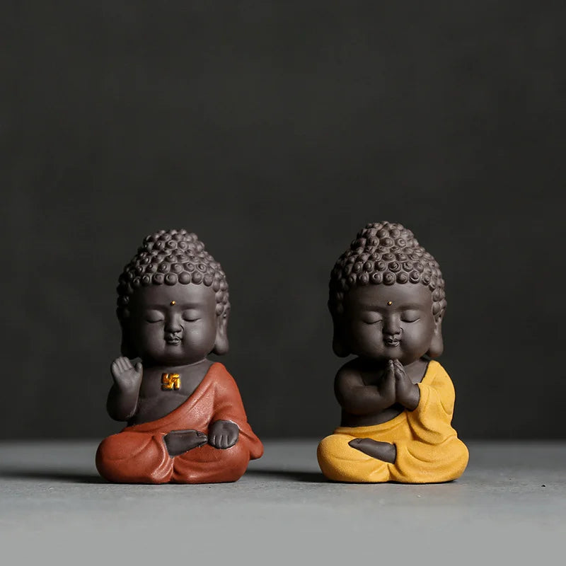 Axya Ceramic Buddha Tea Pet for Tea Tray, Handcrafted Tea Ceremony Ornament