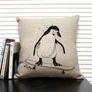 Animal Penguin Cushion Cover 45x45, Axyaa Brand - Cute & Funny Decorative Pillowcase