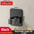 Axyaa Wall-Mounted Mop Clip Holder Hook: Stainless Steel/Aluminum Bathroom Storage Rack