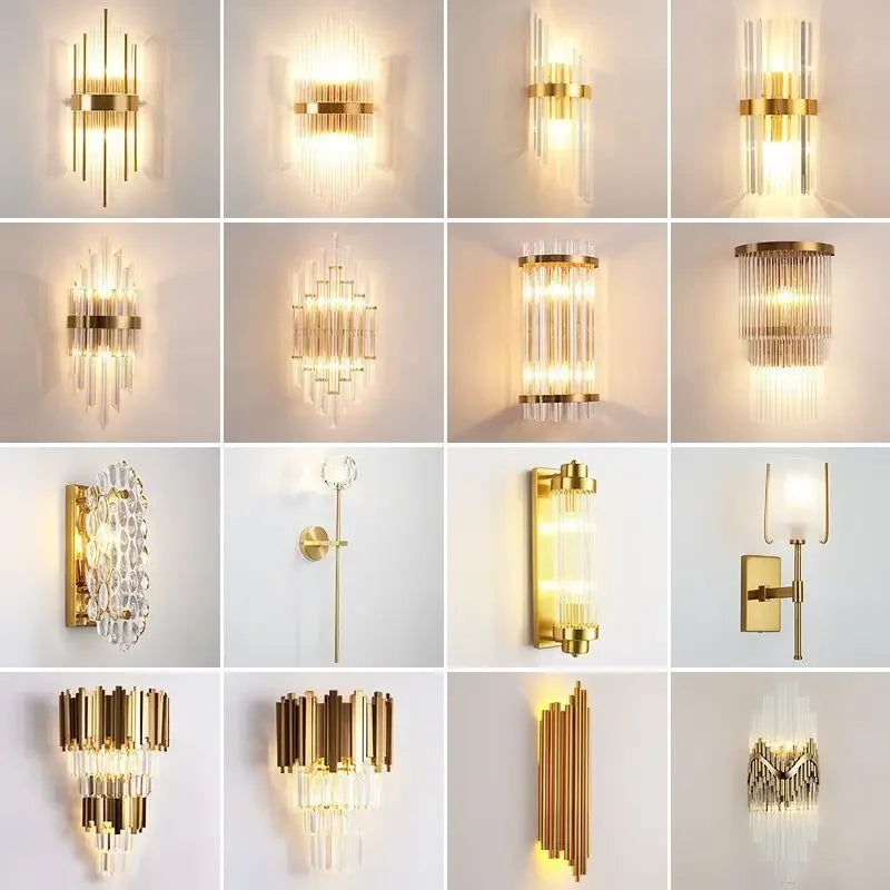 Axyaa Crystal Wall Lamp: Modern Luxury Rechargeable Sconce Light for Bedroom