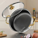 Axyaa 410 Stainless Steel Non-stick Soup Pot with Lid