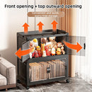 Axyaa Foldable Multi-Layer Storage Box with Double Doors: Organize Drinks, Snacks, Toys, and Daily Items