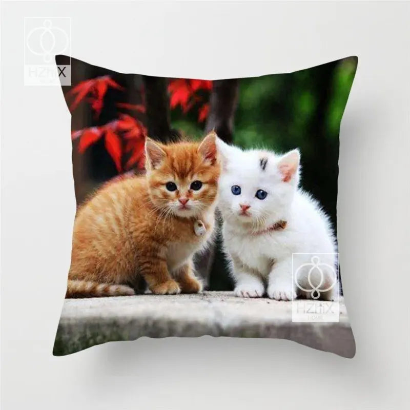 Christmas Deer & Rabbit Winter Pillow Case - Axyaa Home Decor Collection