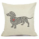 Axyaa Christmas Sausage Style Cushion Cover | Festive Dog Decorative Pillow Cover 45x45cm