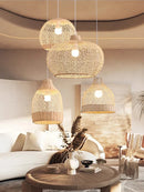 Axyaa Rattan Chandelier: Unique Lampshade Art for Home, Restaurant, Hotel