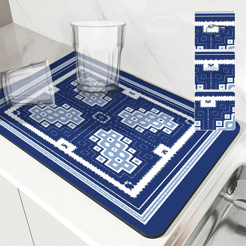 Axyaa Geometric Lines Absorbent Drying Mat