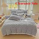 Axyaa Tafu Fleece Four-Piece Bed Sheet Set - Solid Color, Thick & Warm