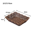 Axyaa Retro Woven Rattan Fruit Plate Handheld Storage Tray Creative Candy Packaging