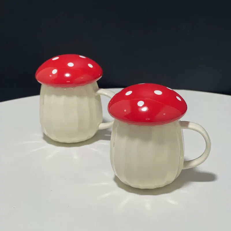Axya Cute Mushroom Ceramic Mug - Kids Cartoon Water Bottle