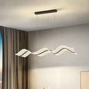 Axyaa Nordic Wave Acrylic LED Pendant Chandelier for Dining Room Artistic Ribbon Design Home Decor Light Fixtures