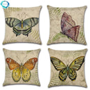 Butterfly Pattern Pillow Case Animal Decorative Linen Cushion Cover for Axyaa Home Decoration