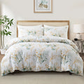 Leaf Plant Duvet Set, Boho Quilt Cover, Home Bedding by Axyaa