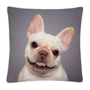 Axyaa Cute Dog Photo Polyester Cushion Cover for Home Sofa Car