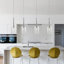 Axyaa Glass Chandelier LED Pendant Light for Modern Restaurant Bar Decor
