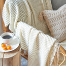 Axyaa Nordic Solid Sofa Blanket - Winter Knitted Shawl
