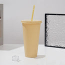 Axyaa 710ml Macaron Plastic Straw Cup - Large Capacity, Reusable, Ideal for Parties & Coffee