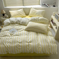 Axyaa Striped Washed Cotton Duvet Cover Set - 3/4pcs Bedding Set